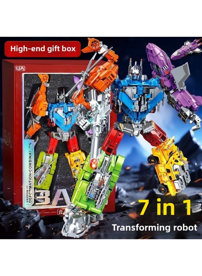 Alloy Version Of Deformed Toy Model Sea, Land And Air Mecha Suit Gift Box Kidsren's Educational Boy Gift-Color:Sea, Land And Air Transformation Team-shuttle [single Style] - Image 2