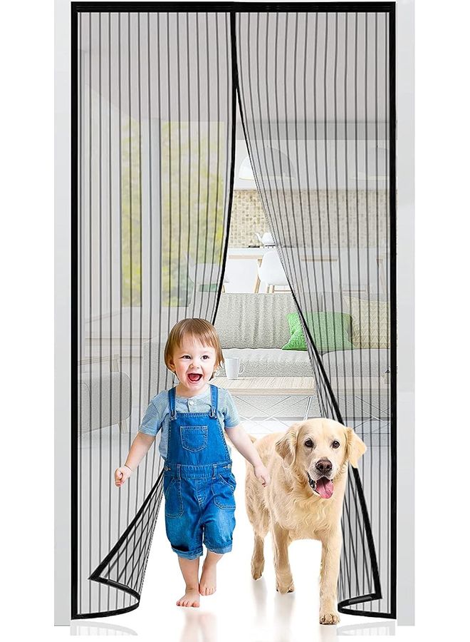 Aknur Magnetic Closure Heavy Duty Mesh Screen Doors With Magnets Multicolor 100x210cm - Image 1