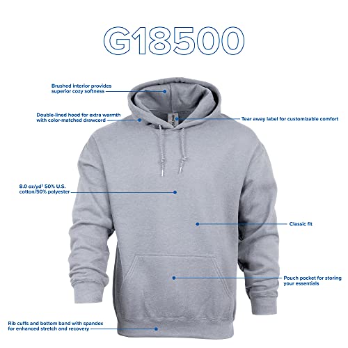Gildan هودي فليس للبالغين من جيلدان، نمط G18500، عبوة متعددة، أخضر أمان (1-Pack)، كبير - Image 4