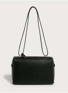Loquat Ladies' Stylish Big Capacity Box Handbag Single Shoulder Crossbody Bag Black  - Image 3