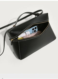 Loquat Ladies' Stylish Big Capacity Box Handbag Single Shoulder Crossbody Bag Black  - Image 4