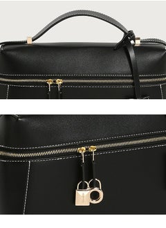 Loquat Ladies' Stylish Big Capacity Box Handbag Single Shoulder Crossbody Bag Black  - Image 5