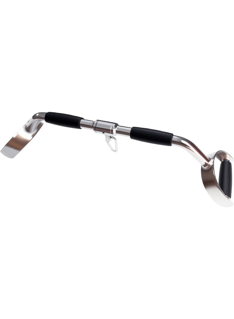 بار سحب علوي بطول 24 بوصة على شكل حرف في، مصنوع من الفولاذ الصلب، مزود بمقبض دوّار ومقابض مطاطية، أداة تمارين متعددة لتقوية عضلات الترايسبس والظهر والذراعين والكتفين - Image 4