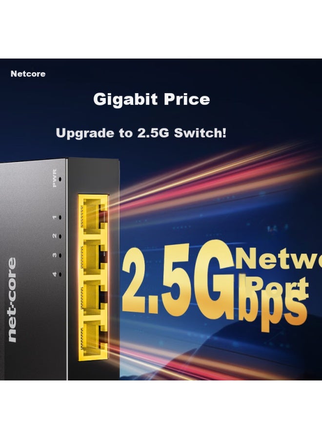 Netcore Gs4 4-port 2.5g Switch, Home And Enterprise Surveillance Network Switch Splitter, Ultra-gigabit Network Speed Hub, Supports Nas Optical Modem - Image 2