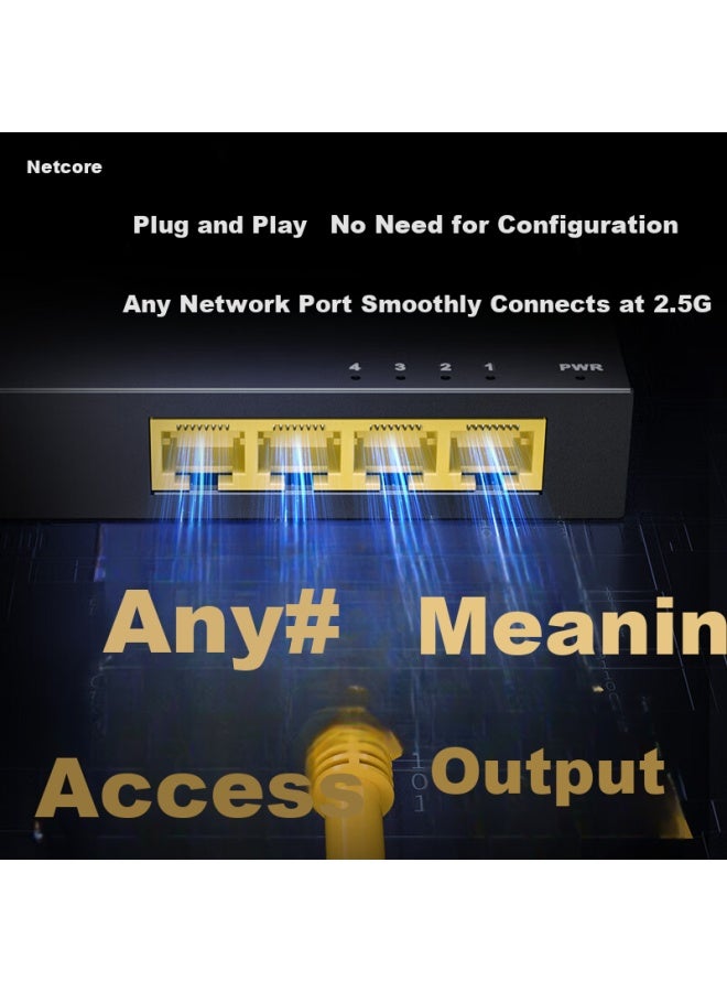 Netcore Gs4 4-port 2.5g Switch, Home And Enterprise Surveillance Network Switch Splitter, Ultra-gigabit Network Speed Hub, Supports Nas Optical Modem - Image 3