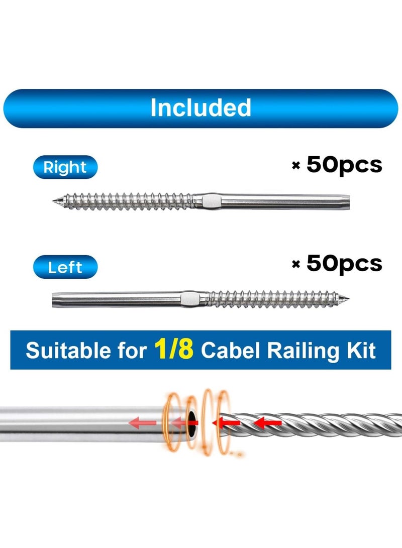 GGOOT 100 Pack Cable Railing Hardware & Hydraulic Crimper Tool for Deck Cable Railing Kit,DIY Balustrade,Wire Railing Kit  - Image 2