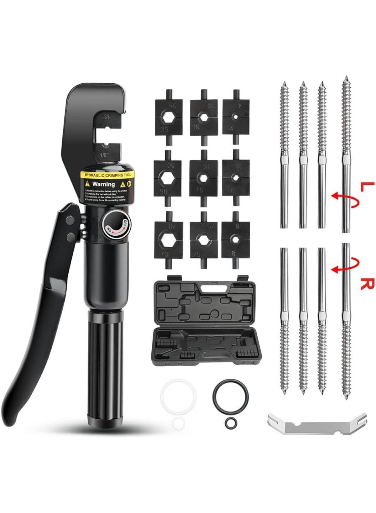 GGOOT 100 Pack Cable Railing Hardware & Hydraulic Crimper Tool for Deck ...