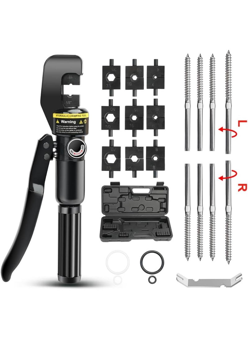 GGOOT 100 Pack Cable Railing Hardware & Hydraulic Crimper Tool for Deck Cable Railing Kit,DIY Balustrade,Wire Railing Kit  - Image 1