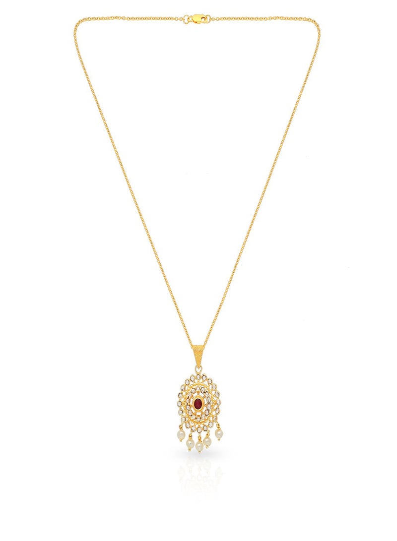 Malabar Gold and Diamonds 22 Carat 916 Purity Yellow Gold Uncut Diamond Pendant EGNPRE606PN5Y For Women  - Image 2