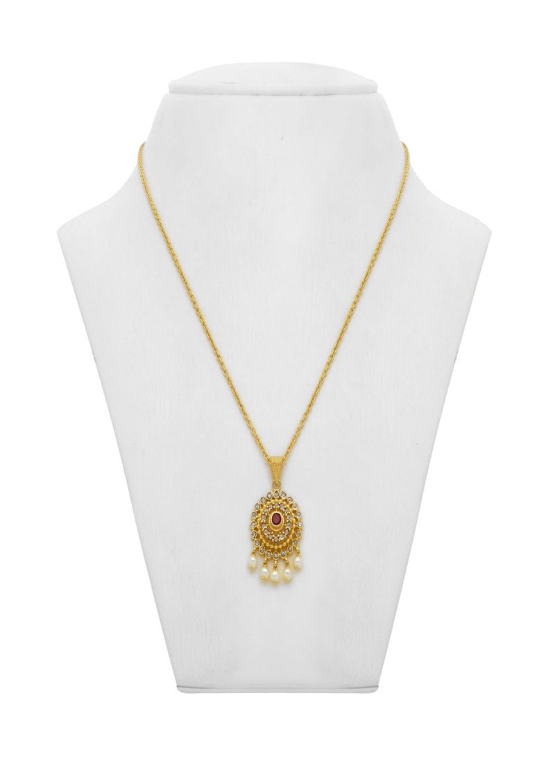 Malabar Gold and Diamonds 22 Carat 916 Purity Yellow Gold Uncut Diamond Pendant EGNPRE606PN5Y For Women  - Image 3