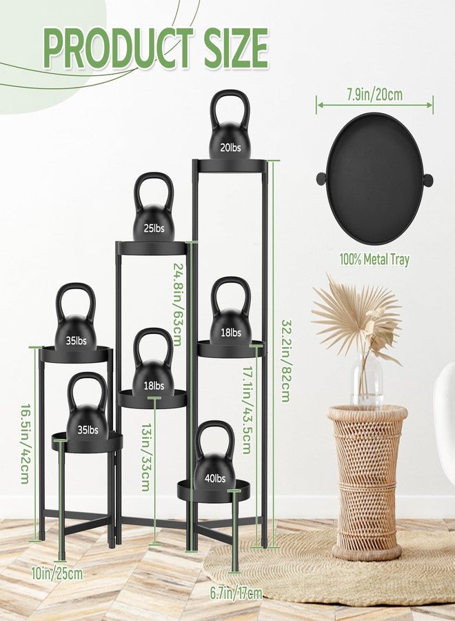 iDavosic.ly Plant Stand Indoor Outdoor, 7 Tier Corner Metal Flower Display Holder Shelf, Folding Tall Orchid Rack for Patio Balcony Porch Garden Living Room House, Black - Image 2