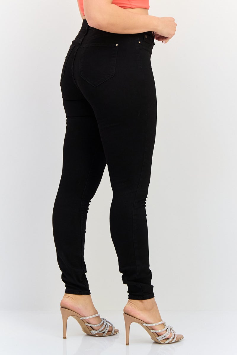 RIVER ISLAND Women Skinny Fit Solid Stretchable Jeans, Black - Image 2