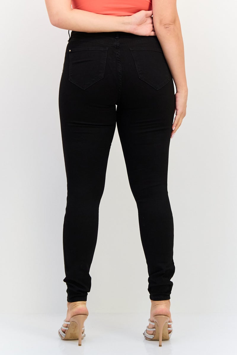 RIVER ISLAND Women Skinny Fit Solid Stretchable Jeans, Black - Image 3