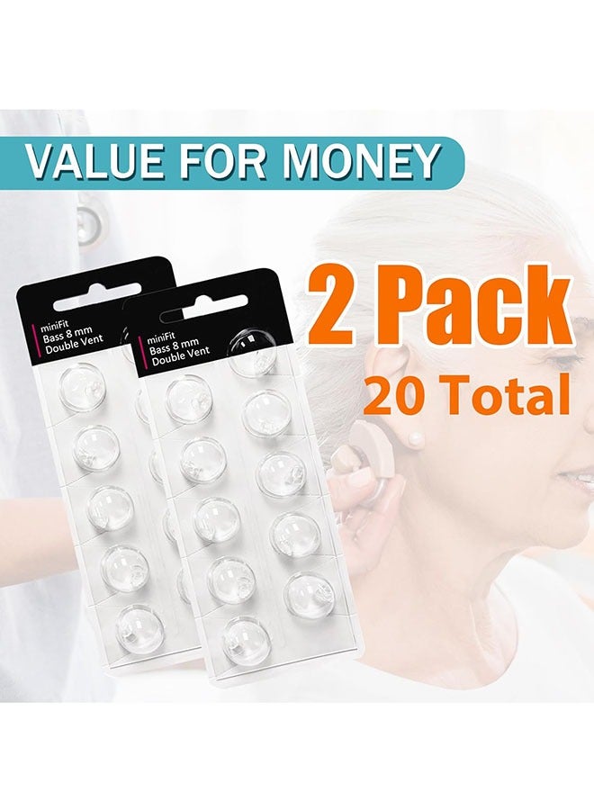 Tingoton Tingoton Hearing Aid Domes for Oticon MiniFit Double Vent Bass Domes: 2 Packs (8mm),Universal Domes for Oticon Hearing Aid Supplies  - Image 4