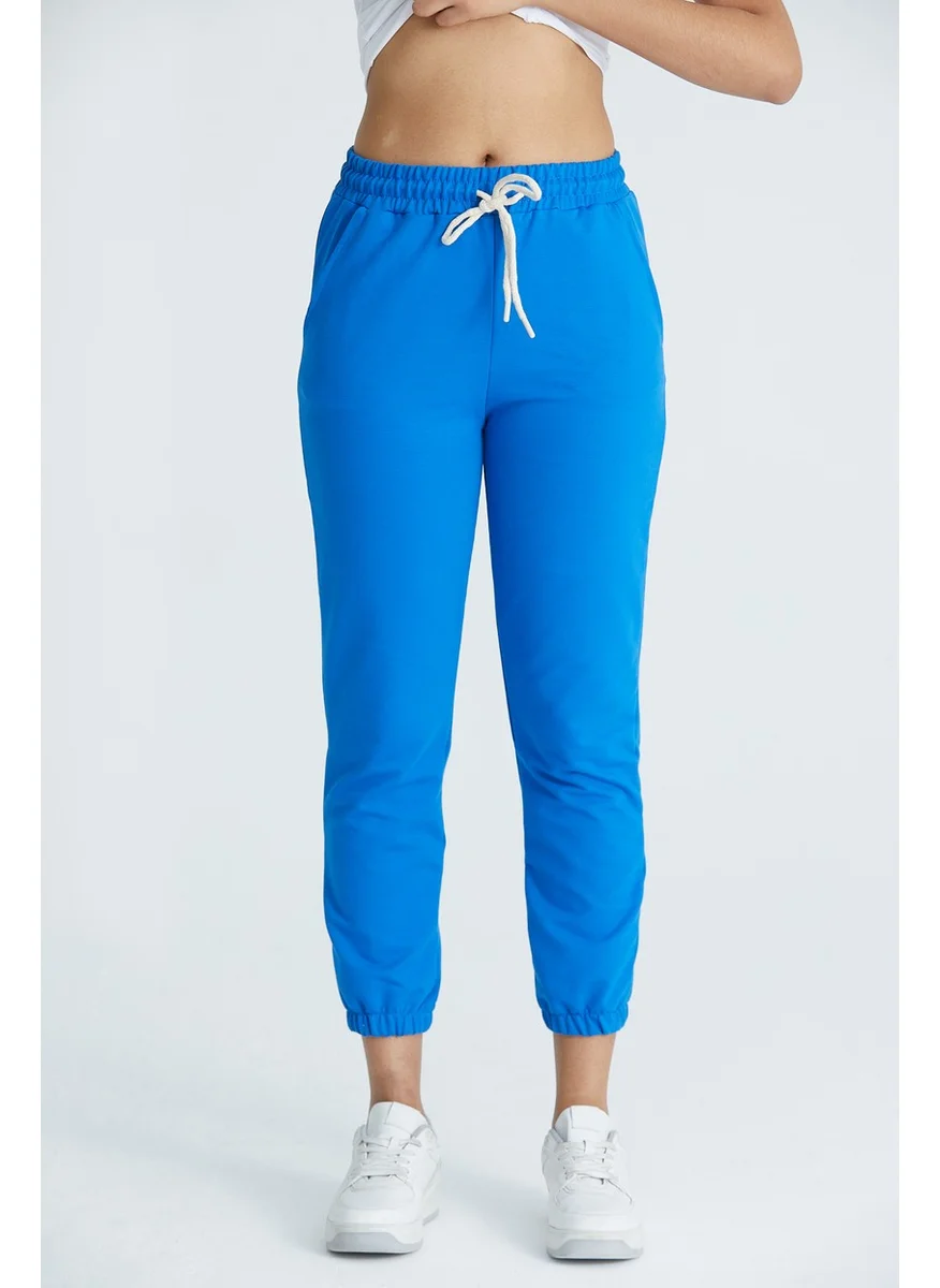 Twenty3 Women's Basic 2 Thread Lycra Regular Fit Sweatpants with Elastic Legs