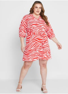Vero Moda Curve Printed Tie Detail Dress  - Image 4