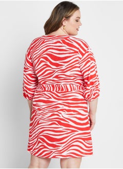 Vero Moda Curve Printed Tie Detail Dress  - Image 2