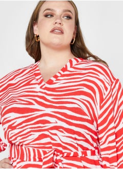 Vero Moda Curve Printed Tie Detail Dress  - Image 3