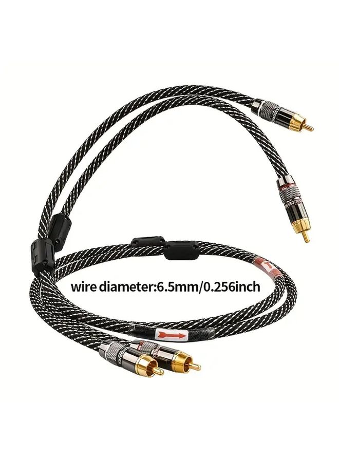 Heavy Duty Shielded 2RCA to 2RCA Audio Cable 2m Gold Plated for Amplifier TV Sound System - Image 2