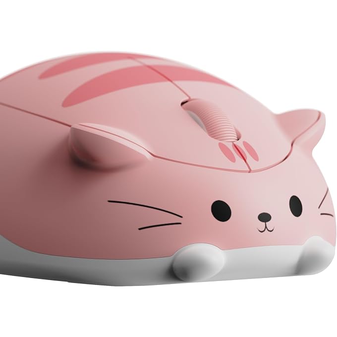 AKKO Cat Theme Wireless Gaming Mouse, 2.4G GHz with a USB Receiver, Cute Optical Cordless Cartoon Mice for Computer/Laptop/Desktop/PC, Compatible with Mac/Win (Pink Angie) - Image 2