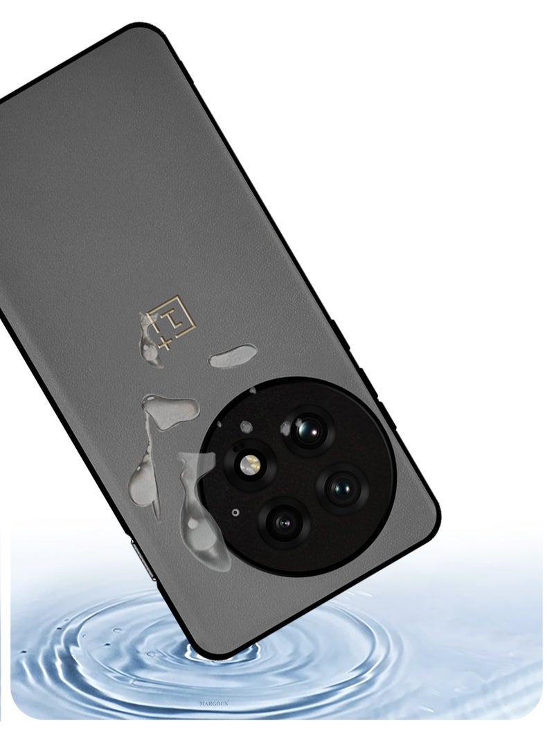 CATANES 2Packs Case Cover for OnePlus 13 Premium Leather, Elegant Protection, Quad-Camera Precision Cutout with 3D Shockproof Screen Protector - Grey - Image 5