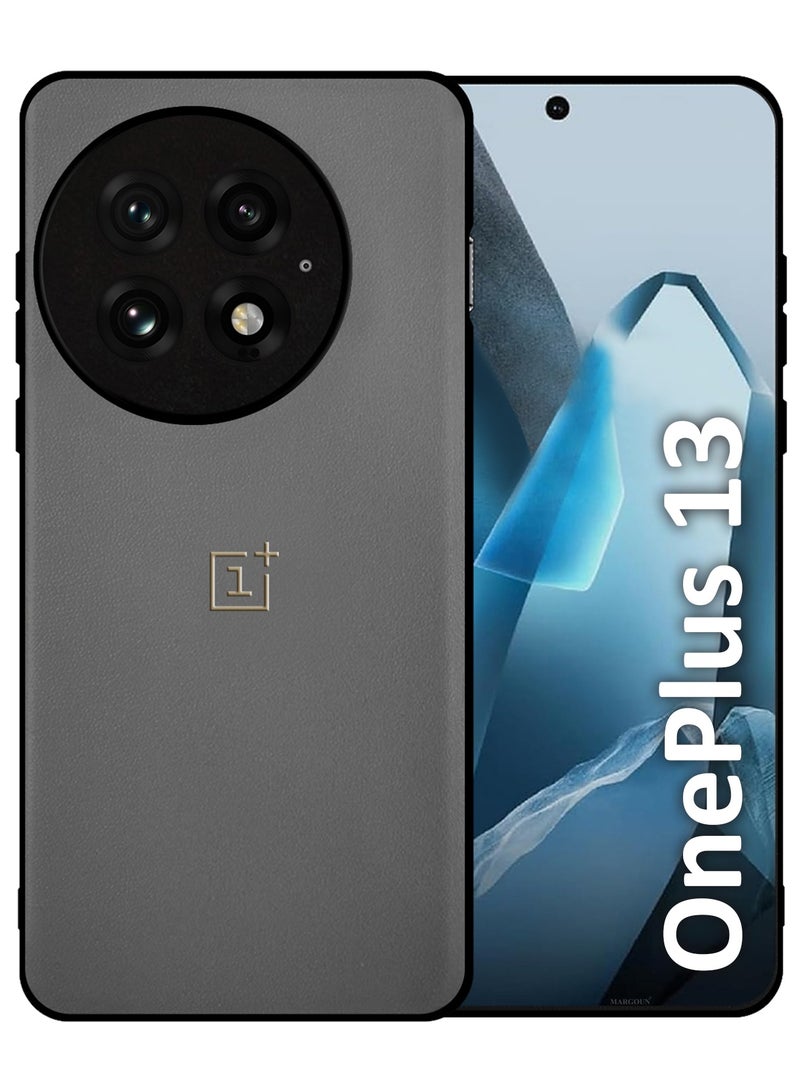 CATANES 2Packs Case Cover for OnePlus 13 Premium Leather, Elegant Protection, Quad-Camera Precision Cutout with 3D Shockproof Screen Protector - Grey - Image 4