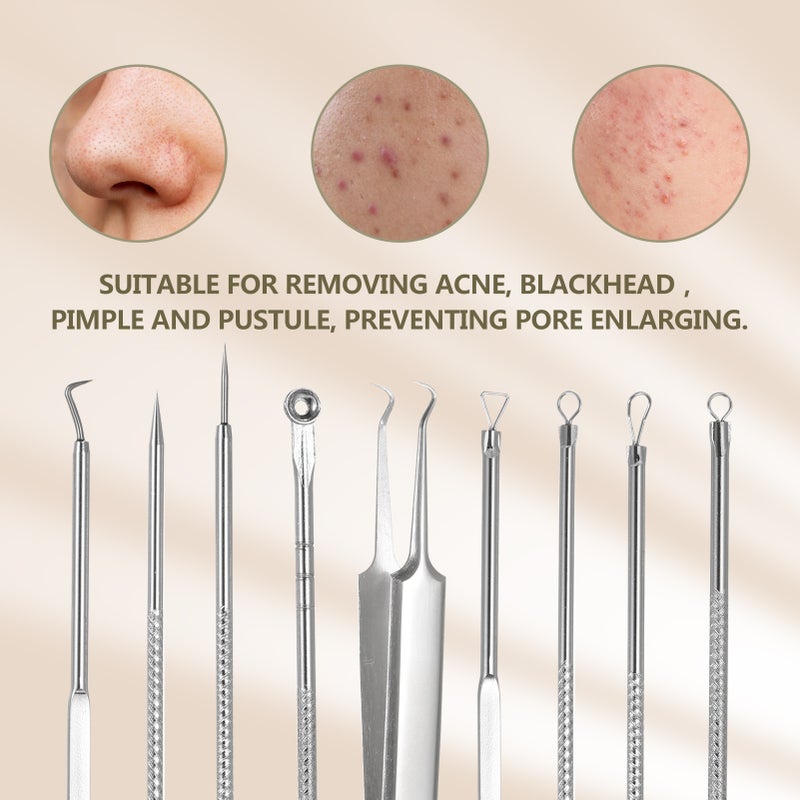5PCS Stainless Steel Acne Removal Kit Blackhead Remover Facial Pimple Comedone Needle - Image 5