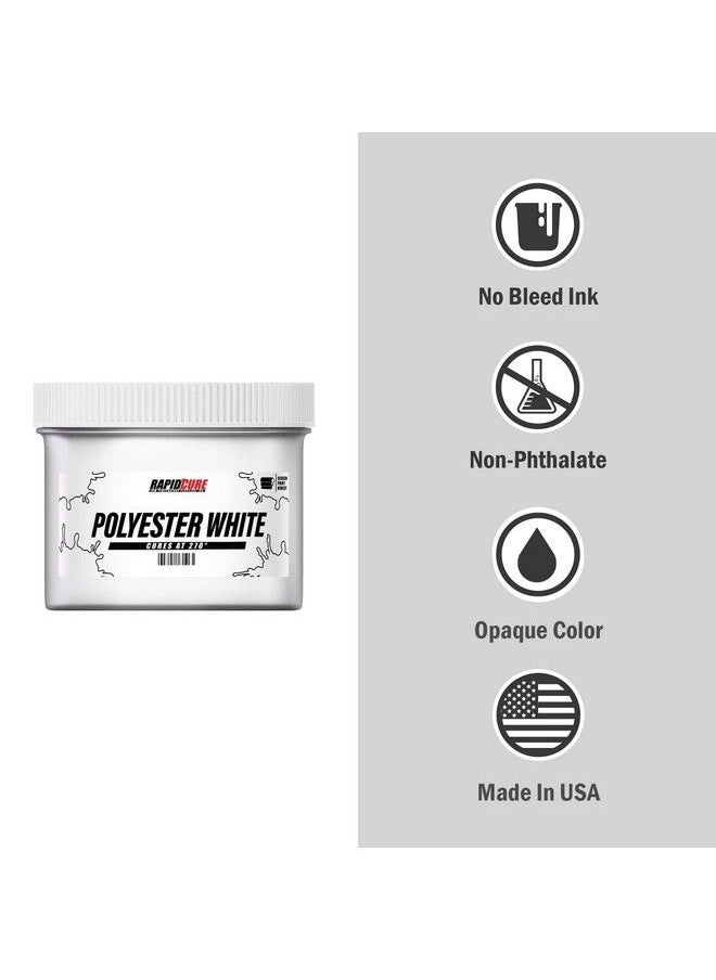 Screen Print Direct - Polyester White (8Oz.) Plastisol Ink For Screen Printing Fabric Low Temperature Curing Plastisol By Screen Print Direct Fast Cure Ink For Silk - Image 1