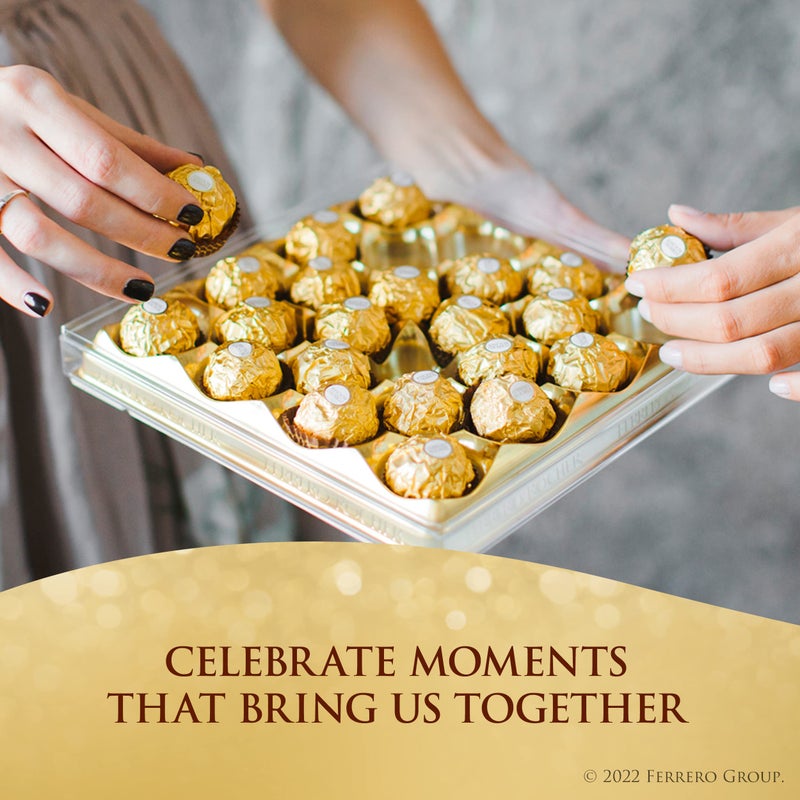 Ferrero Rocher, 12 Count, Premium Gourmet Milk Chocolate Hazelnut, Luxury Chocolate Holiday Gift, Individually Wrapped, 5.3 Oz - Image 5