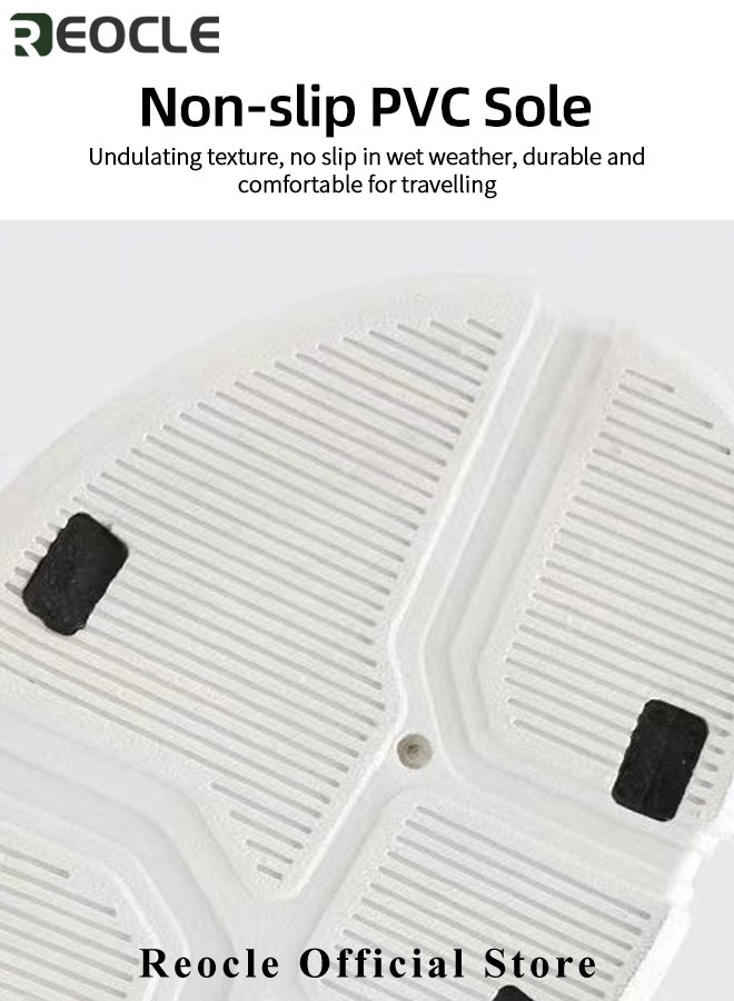 REOCLE Men's Sandals with Thick Sole & Breathable Mesh & Velcro Tape Stretch Fabric Outdoor Lightweight Beach Shoes Casual Slippers Summer Sandals  - Image 4
