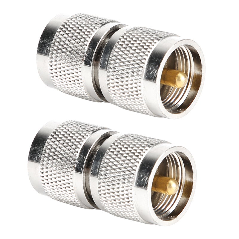 PL259 Connector: Nickel-Plated UHF Male To Male RF Coaxial Adapter - 1000+ Mating Life Plug-And-Use For Amateur Radios, Antennas, Wireless Devices - Image 1