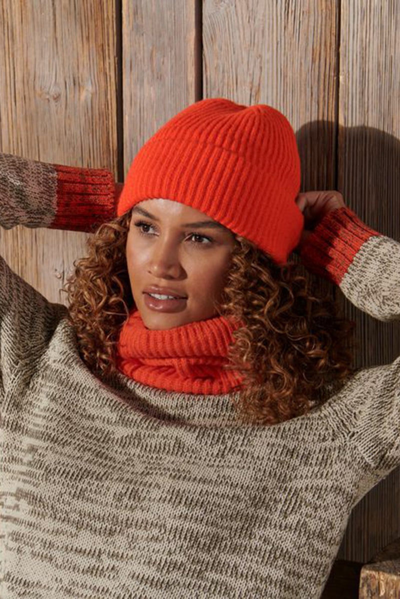 Tchibo Women Textured Beanie, Orange  - Image 1