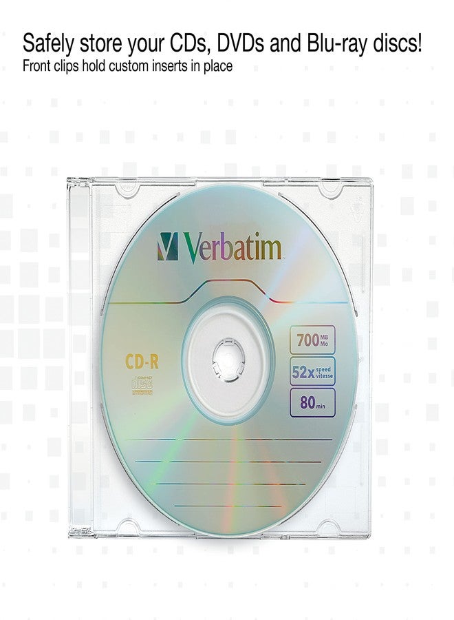 Verbatim CD DVD Blu-Ray Clear Slim Jewel Cases, 5.2 mm – 25 Pack - Image 3