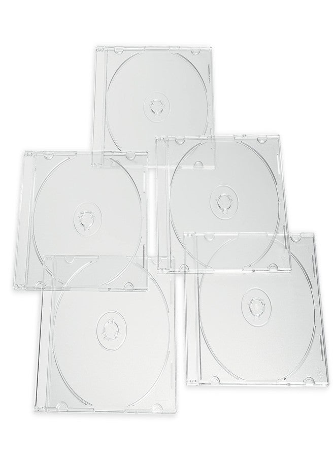 Verbatim CD DVD Blu-Ray Clear Slim Jewel Cases, 5.2 mm – 25 Pack - Image 1