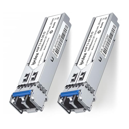 ipolex 1.25G SFP Single Mode LC Transceiver, 1000Base LX Fiber SFP Module, 1310nm SMF, for Cisco GLC-LH-SMD, Ubiquiti UF-SM-1G, Meraki, TP-Link TL-SM311LS and More, 2 Pack - Image 1