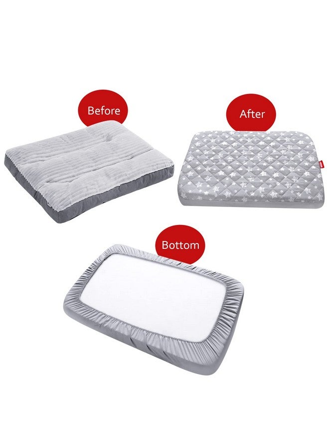 Moonsea Dog Bed Covers Replacement Washable 2 Pack, Waterproof Dog Bed Covers Dog Pillow Cover Quilted, Pet Bed Cover Lovely Grey Star Print, Puppy Bed Cover 27X36 Inches, For Dog/Cat, Cover Only - Image 4