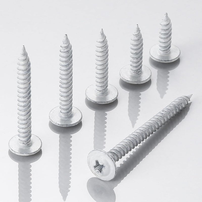 Wensilon (95 pcs)#8 White Truss Head Wood Screws Quick Metal Self Tapping Zinc Oxide with Drywall Plastic Anchors Assortment Kit - Image 4