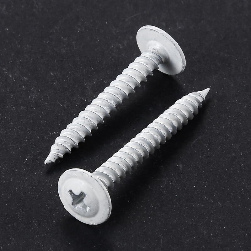 Wensilon (95 pcs)#8 White Truss Head Wood Screws Quick Metal Self Tapping Zinc Oxide with Drywall Plastic Anchors Assortment Kit - Image 2