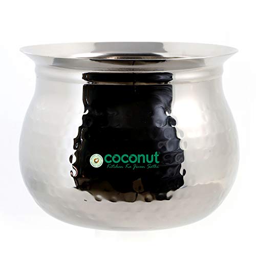Coconut Stainless Steel - Cookware/Oreo Hammered Handi -1 Unit - Capacity - 2600 ML - Image 2