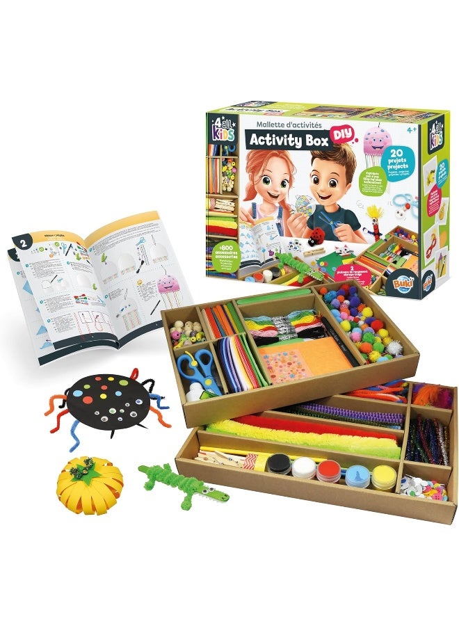Buki France صندوق أنشطة DIY للأطفال من BUKI فرنسا 4 لجميع الأطفال مع 20 مشروعًا و800+ ملحق - Image 2