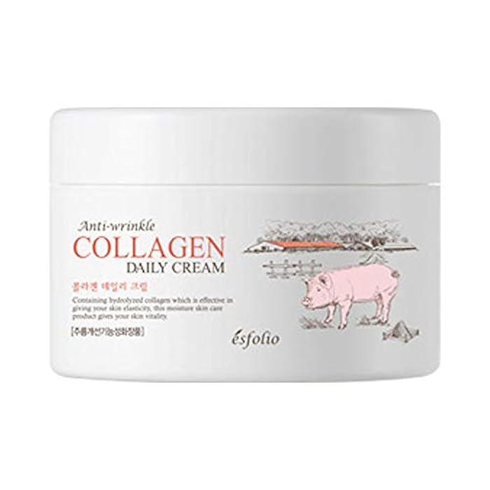 Esfolio Collagen Anti-Wrinkle Daily Face Cream – Lightweight Moisturizer with Hydrolyzed Collagen Botanical Extracts for Smooth, Soft-Feeling Skin – Korean Skincare All Skin Types (200ml / 6.8 fl oz) - Image 1