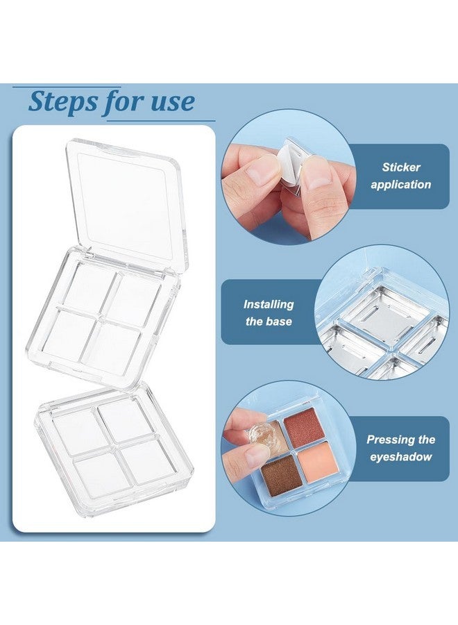 BENECREAT 4Pcs Empty DIY Eyeshadow Box Kit, Slim Custom Makeup Palette Wrapped Powder Blush Lipstick Container with 20pcs Palette Pans for Travel, DIY Cosmetic, Crafts projects - Image 4