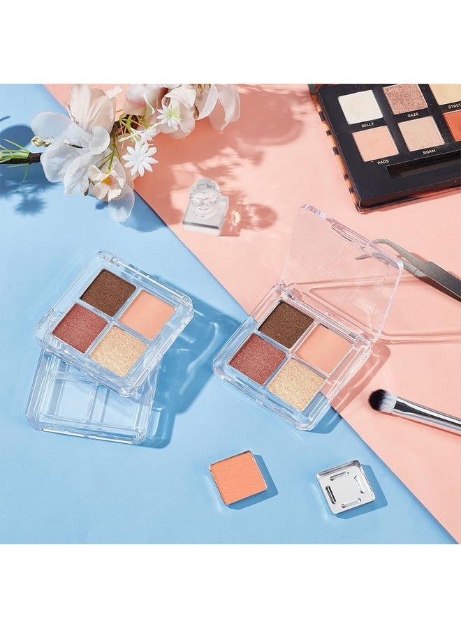 BENECREAT 4Pcs Empty DIY Eyeshadow Box Kit, Slim Custom Makeup Palette Wrapped Powder Blush Lipstick Container with 20pcs Palette Pans for Travel, DIY Cosmetic, Crafts projects - Image 5