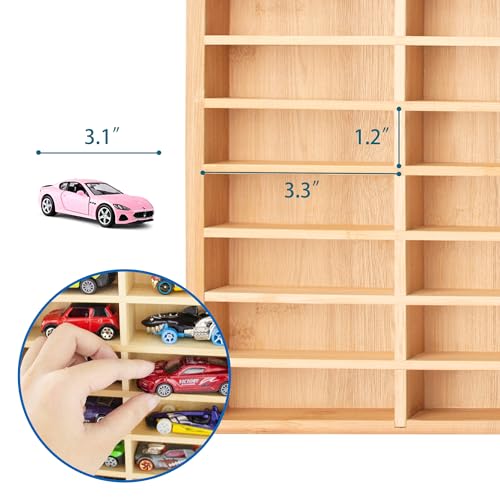 KISLANE Stylish Wood Toy Cars Display Case with Removable Shelves, Wall-Mountable Organizer for Toy Cars and Matchbox Cars, Includes Hanging Screws (Wood-30 Slots) - Image 4