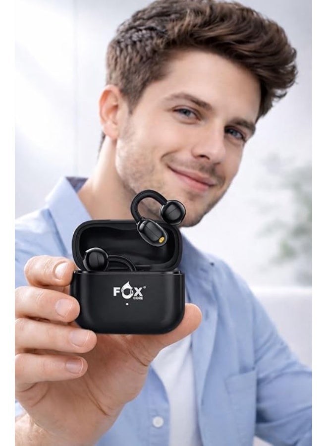 Fox ClipBuds Pro Wireless Bluetooth Earbuds with Noise Cancellation, Ear Clip, Bluetooth 6.0 Connectivity, High-Definition Sound, and 6 Clear Microphones (Fox Core) - Image 4