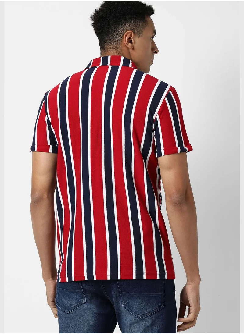 Campus Sutra Men's Striped Casual Shirt