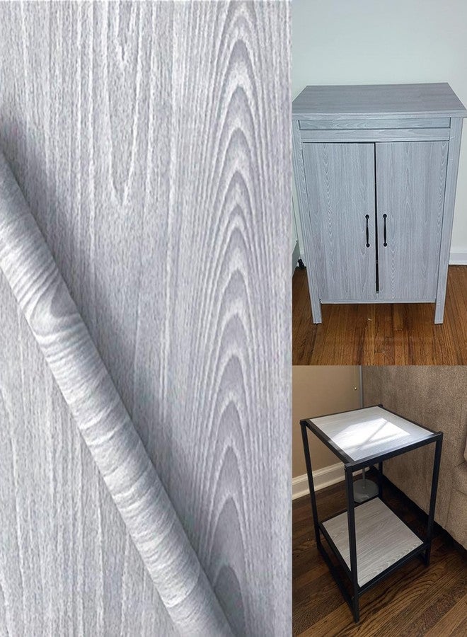 Teemall Light Gray Wood Grain Self Adhesive Sticker Wallpaper Furnitur Cabinets Wardrobe Shelf Liner 17.7 in X 98In - Image 1