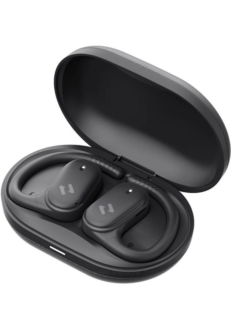 havit Open-Ear Wireless Earbuds with 64H Playtime, 8.5H Single Charge, Bluetooth 5.4, Dual ENC Mics for Clear Calls, 14.2mm Drivers, IPX5 Waterproof, Type-C Charging, Hall Switch Auto Pairing, Lightweight Secure Fit for Workouts, Travel, Music, and More (Black)  - Image 3