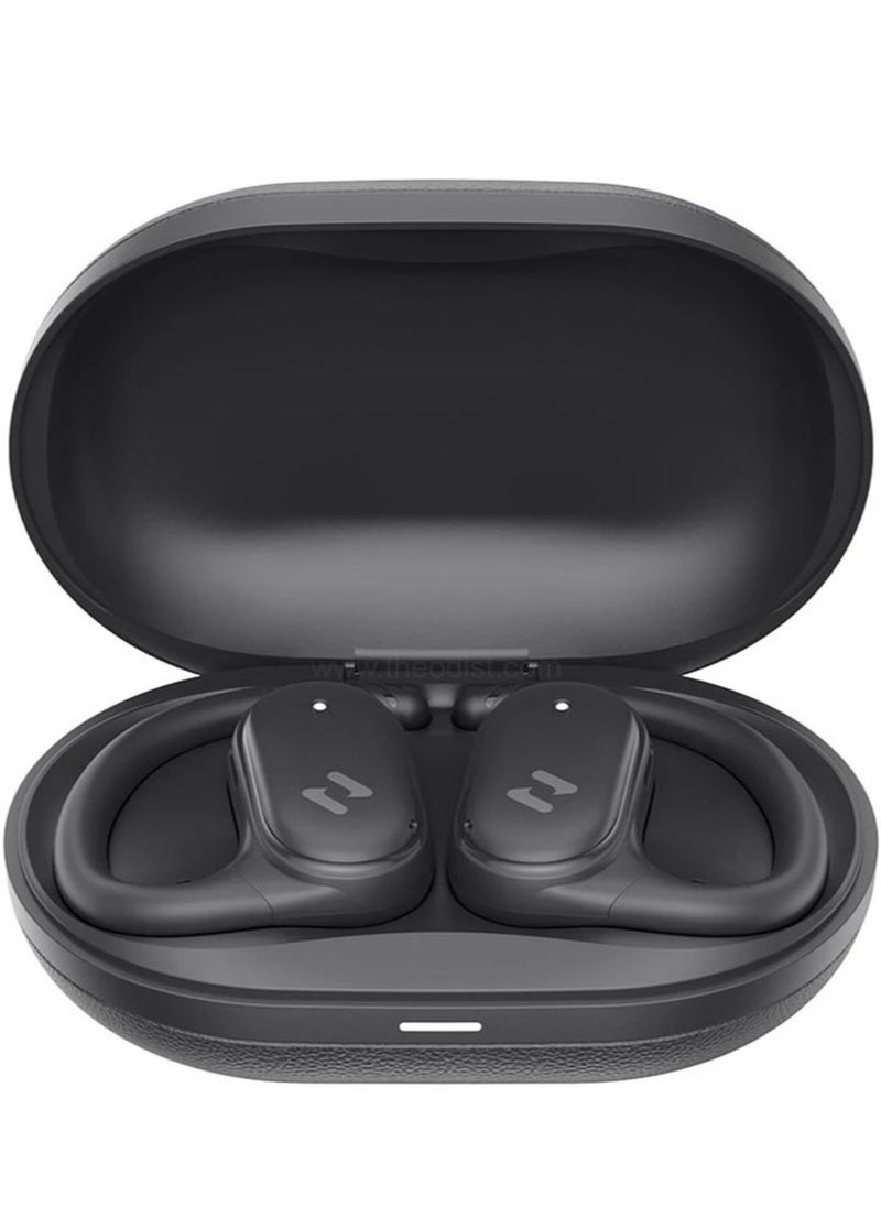 havit Open-Ear Wireless Earbuds with 64H Playtime, 8.5H Single Charge, Bluetooth 5.4, Dual ENC Mics for Clear Calls, 14.2mm Drivers, IPX5 Waterproof, Type-C Charging, Hall Switch Auto Pairing, Lightweight Secure Fit for Workouts, Travel, Music, and More (Black)  - Image 5