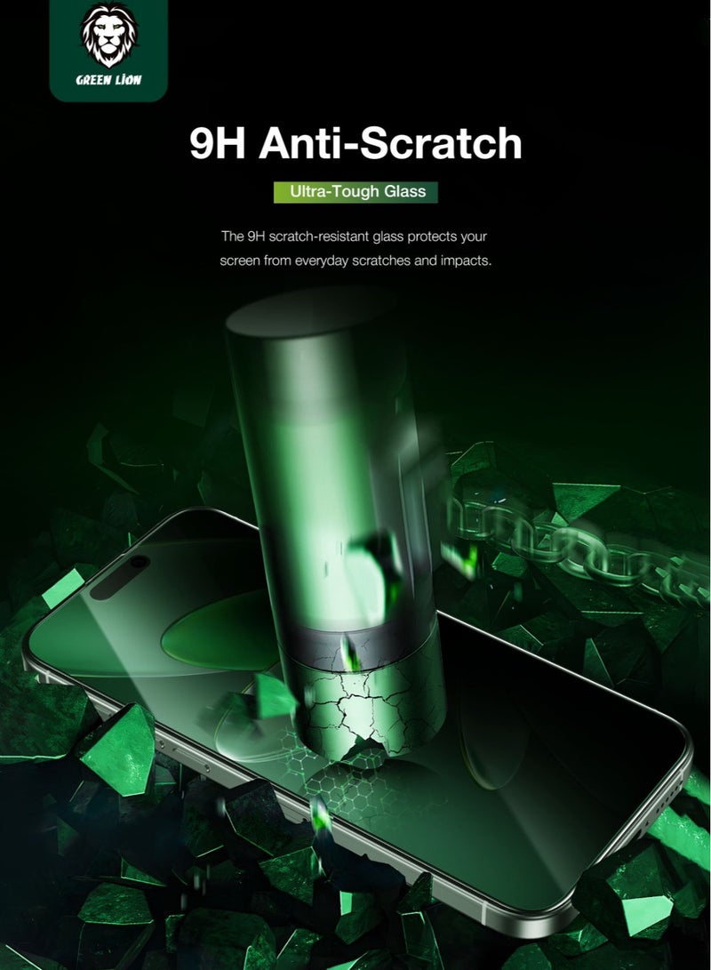 GREEN LION iPhone 16 Plus Screen Protector / Picasso 3D Privacy Glass with Alignment Tray / Anti-Scratch / Anti-Peeping / Anti Fingerprint / Bubble Free / Crystal Clear / Highly Responsive - Black Edge/Privacy - Image 2